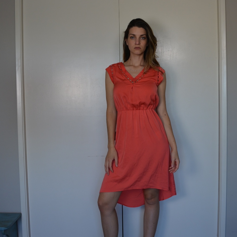 Knee Length Coral Dress